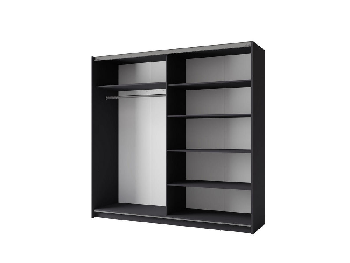 KLEIDERSCHRANK Graphit 201/207/55 - Graphitfarben, Holzwerkstoff (201/207/55cm) - RAUMHIRSCH FURNITURE