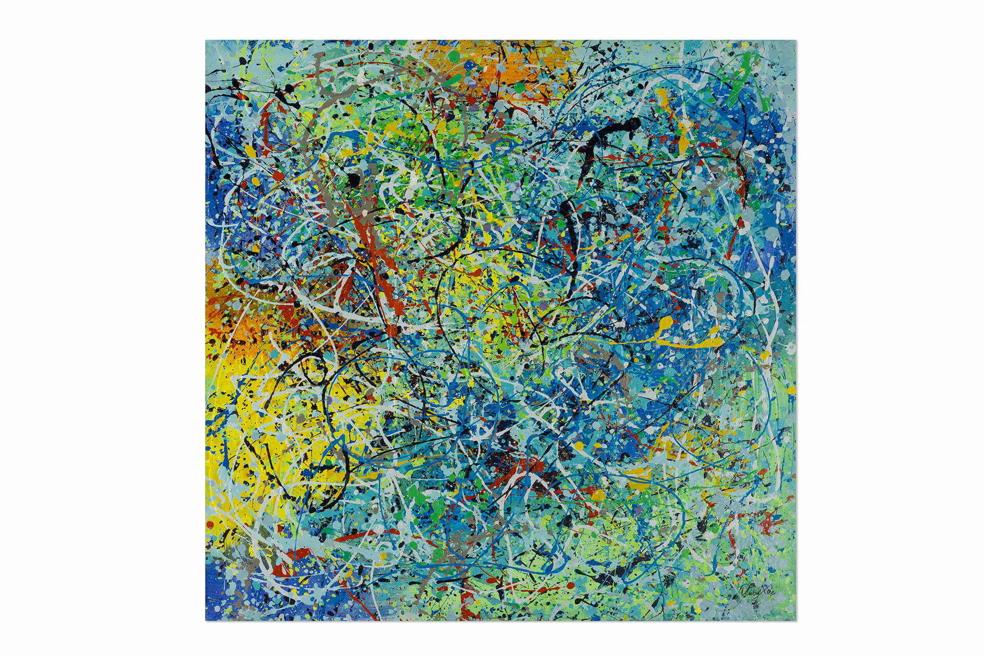 ACRYLBILD HANDGEMALT 80/80 cm - Multicolor, Holz/Textil (1.78/80cm) - KUNSTLOFT