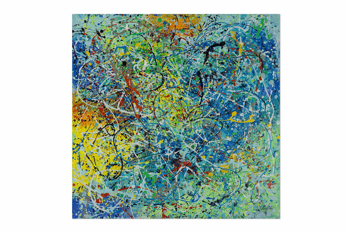 ACRYLBILD HANDGEMALT 80/80 cm - Multicolor, Holz/Textil (80/80cm) - KUNSTLOFT