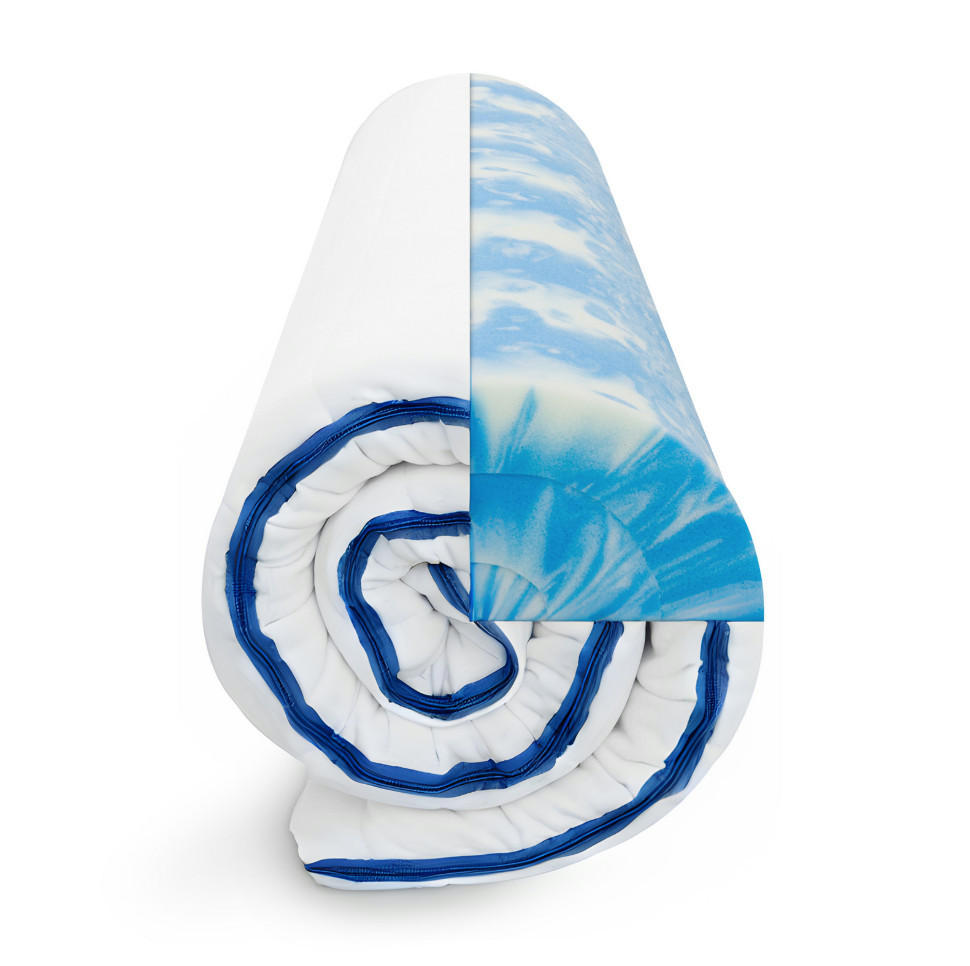 GEL-MATRATZENTOPPER 90x200 für bequemes Liegen auf harten Matratzen, Topper 90x200 - Gelschaum Matratzenauflage - Weiß, Textil (90/200cm) - Sleepneo