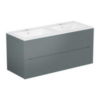 DOPPELWASCHTISCH - 120cm x 45.5cm - MDF - grau - PAVANI - Grau, Holz (120/55/45.5cm) - Vente-Unique