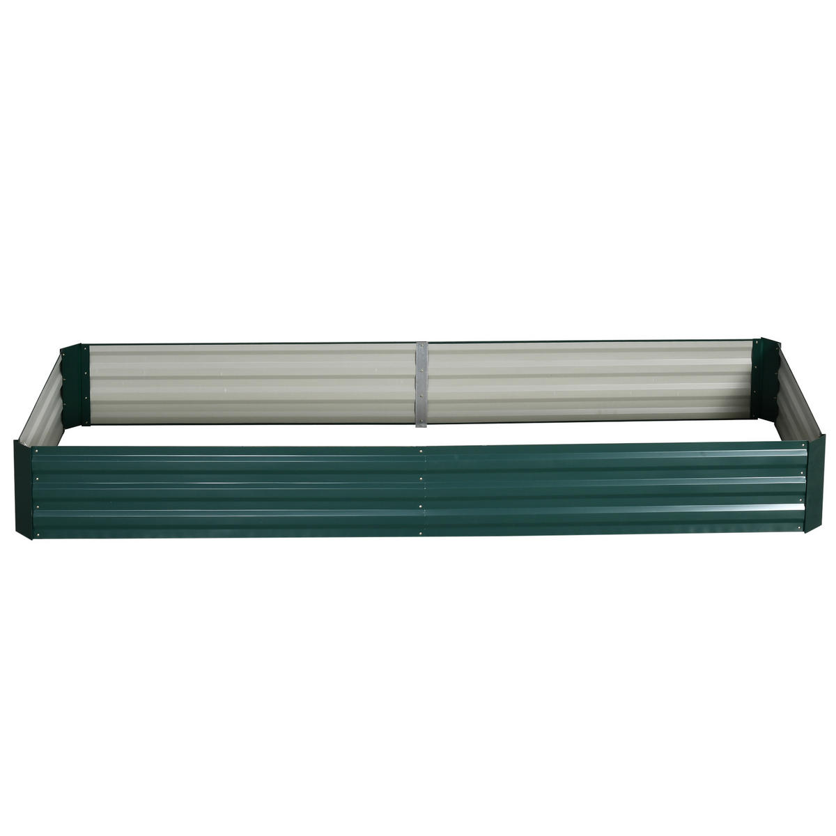 HOCHBEET DE-12111 modular 241/90/30 cm aus Wellblech Dunkelgrün - Grün, Metall (241/30/90.5cm) - ComfortXL
