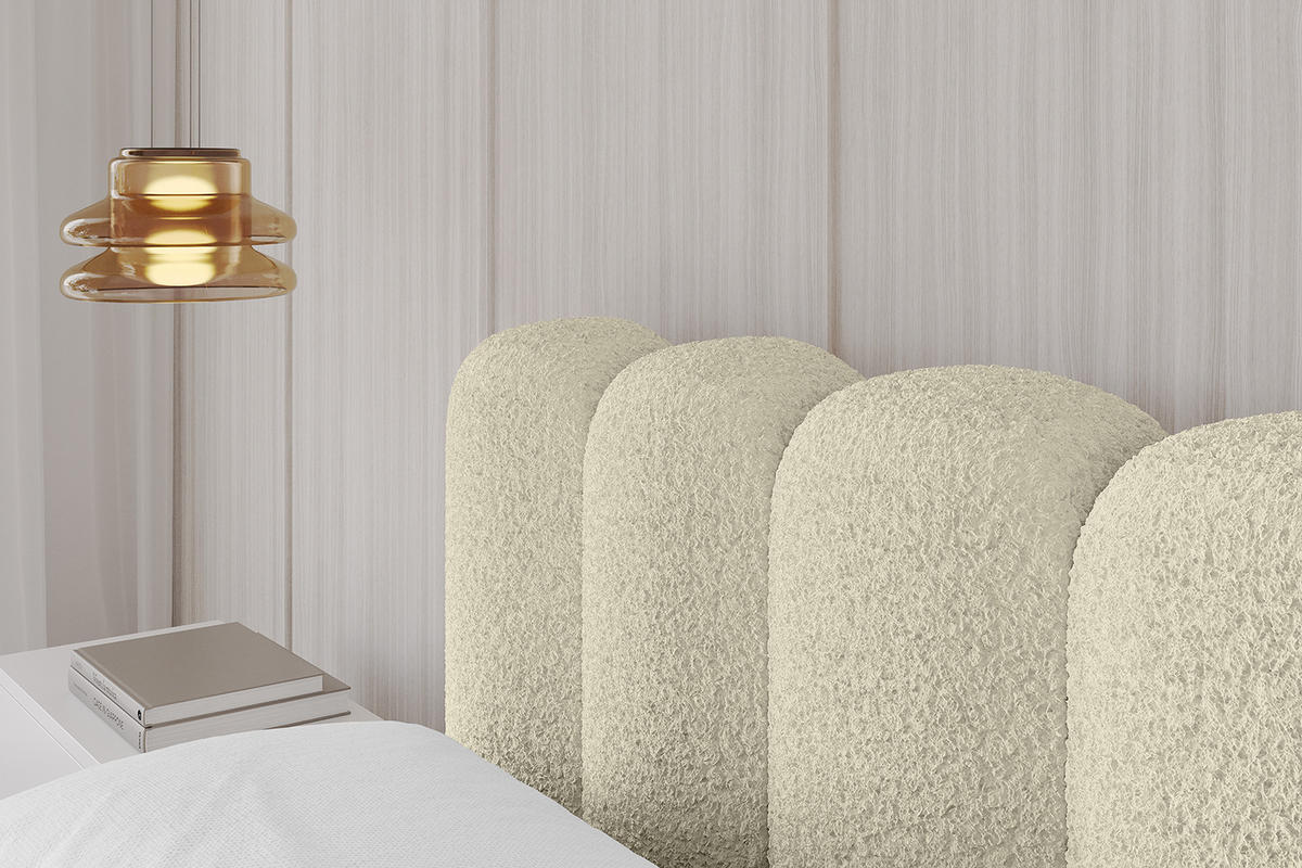 POLSTERBETT mit Bettkasten und Lattenrost, Boxbett ohne Matratze - SENA-v1 200x200 Beige - Beige, Holzwerkstoff/Textil (200/200cm) - ALTDECOR