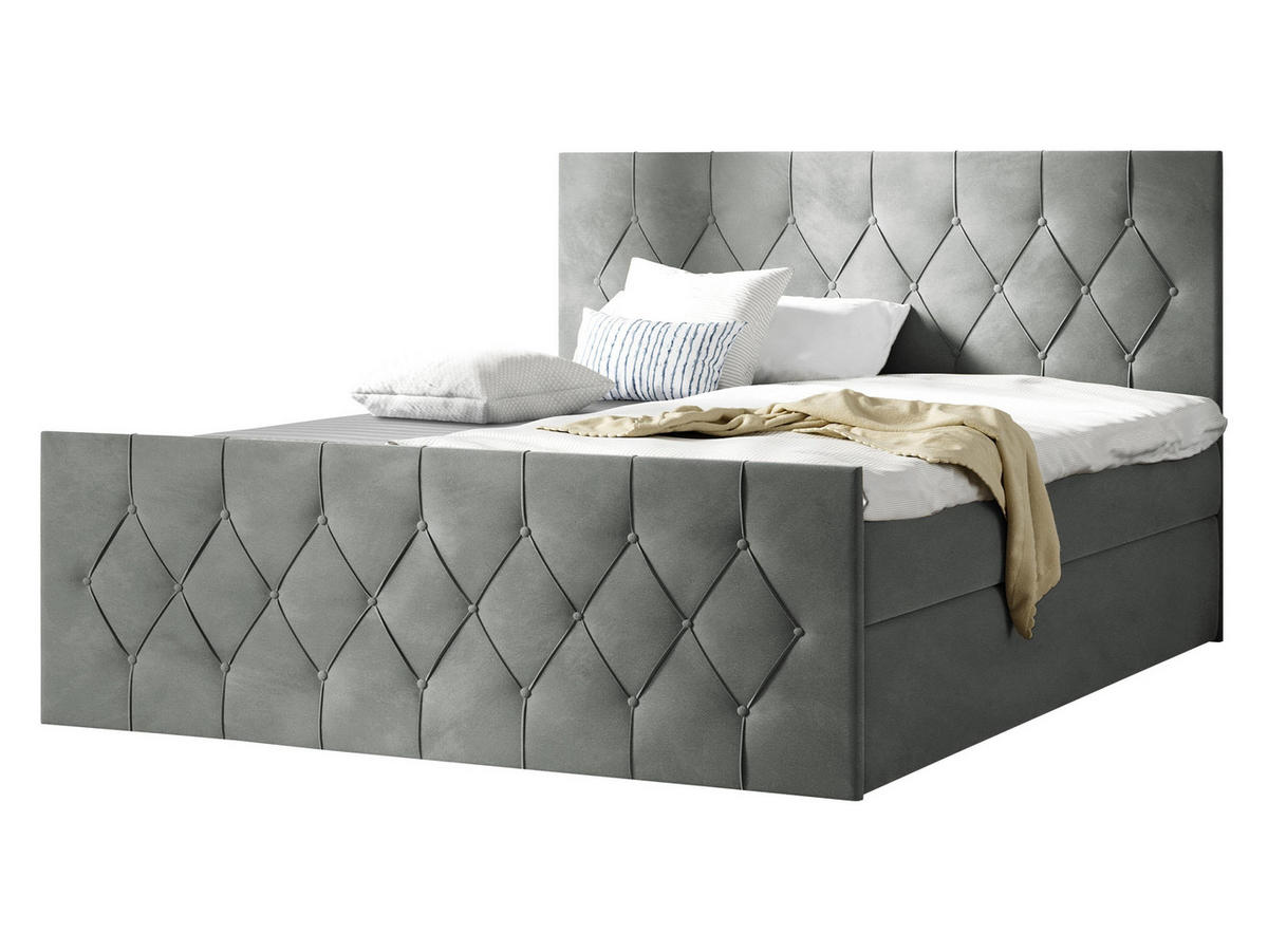 BOXBETT Sky Lux - Grau, Holz (160/200cm) - MIRJAN24