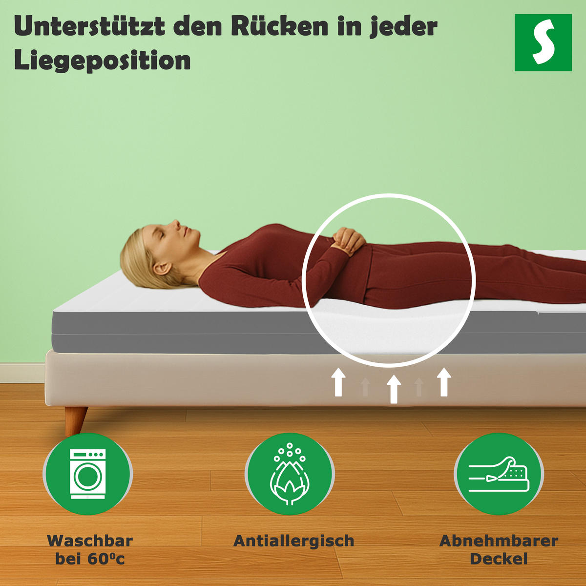 KALTSCHAUMMATRATZE 140x190 cm – 7 Zonen Matratze - Weiß, Textil (140/190cm) - Schlaftroll