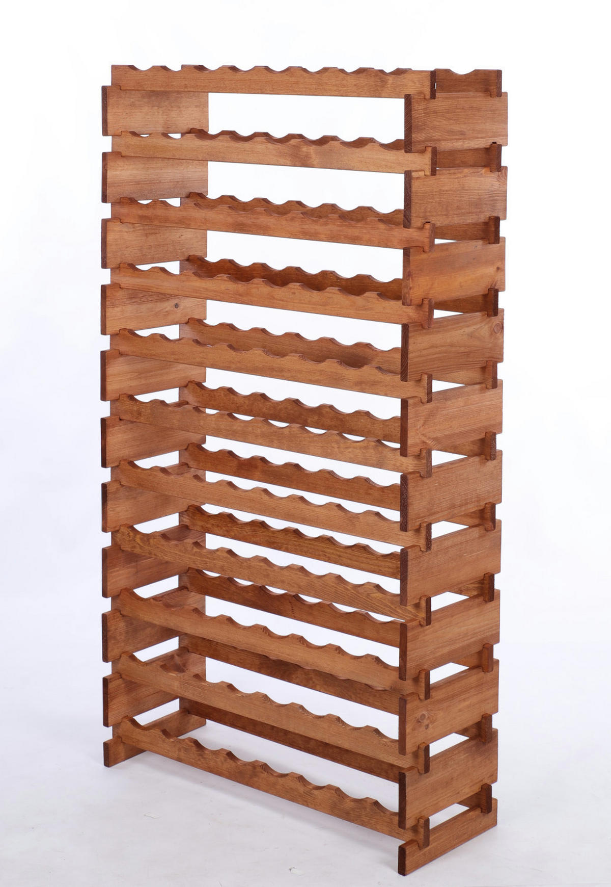 WEINREGAL VINOTECA FLEX PRO HxBxT 149x84x28cm 88 Flaschen auf 11 Ebenen Braun geölt - Braun, Holz (84/149/28cm) - PROREGAL