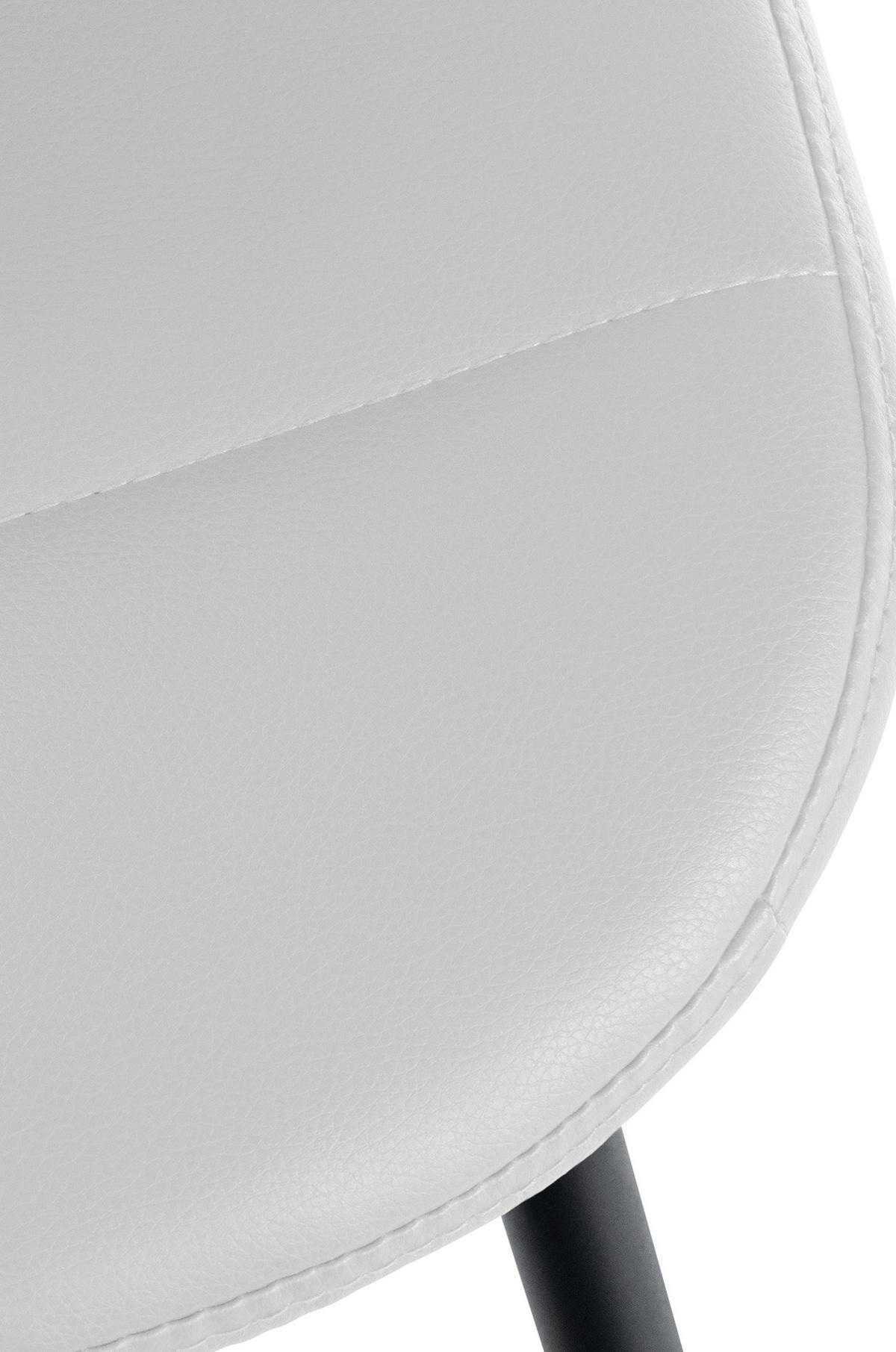 STUHL Lederlook weiß - Schwarz/Weiß, Textil/Metall (46/82/52cm) - CLP