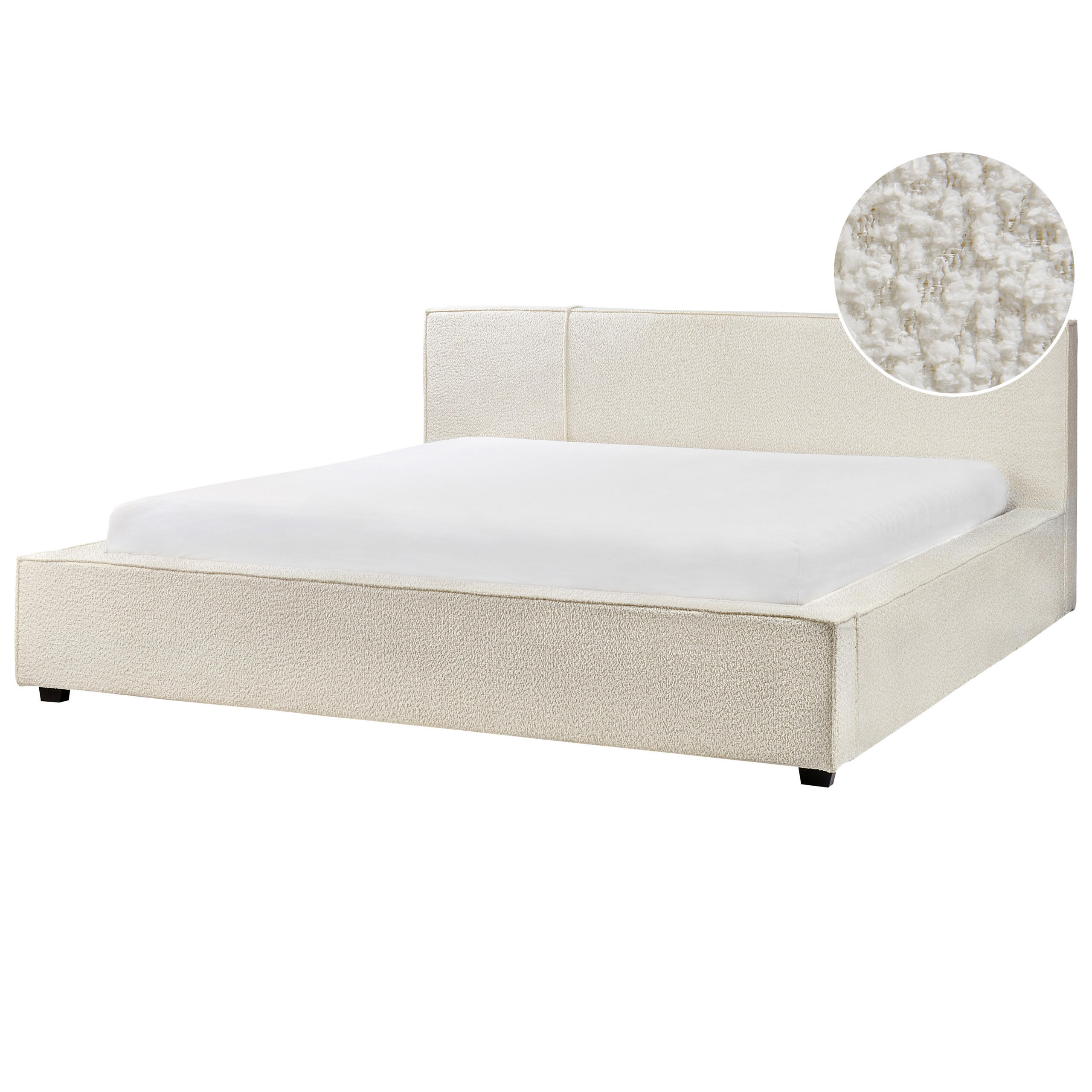 POLSTERBETT mit Lattenrost 180x200 cm Weiß Mirande - Creme, Textil (180/200cm) - Beliani