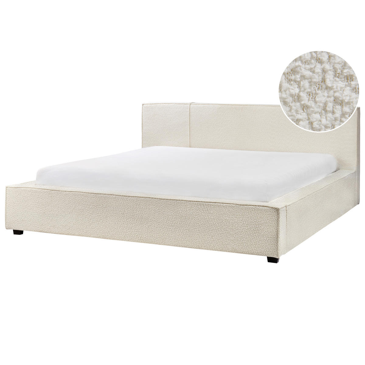 POLSTERBETT mit Lattenrost 180x200 cm Weiß Mirande - Creme, Textil (180/200cm) - Beliani