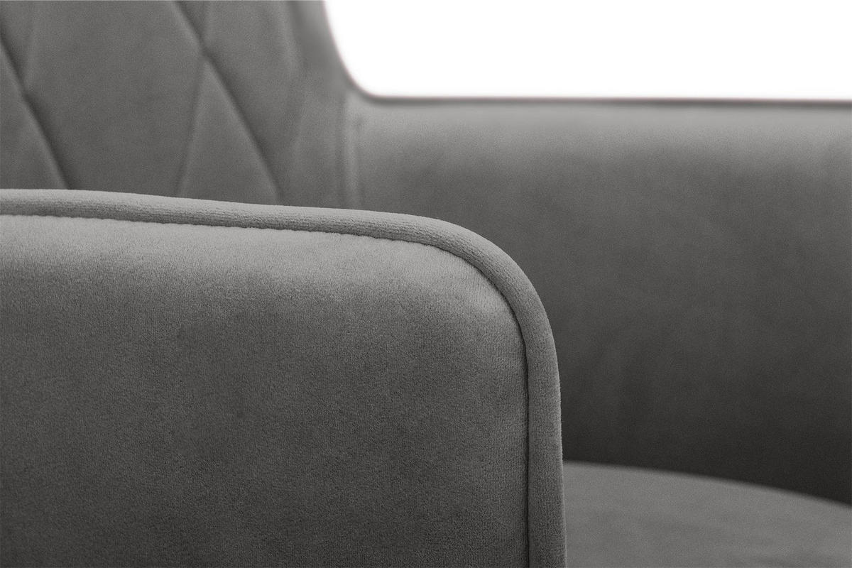 ESSZIMMERSTUHLE PYRUS 2-tlg Velours-Sitz, Grau - Schwarz/Grau, Textil/Metall (56/84/46cm) - KONSIMO®