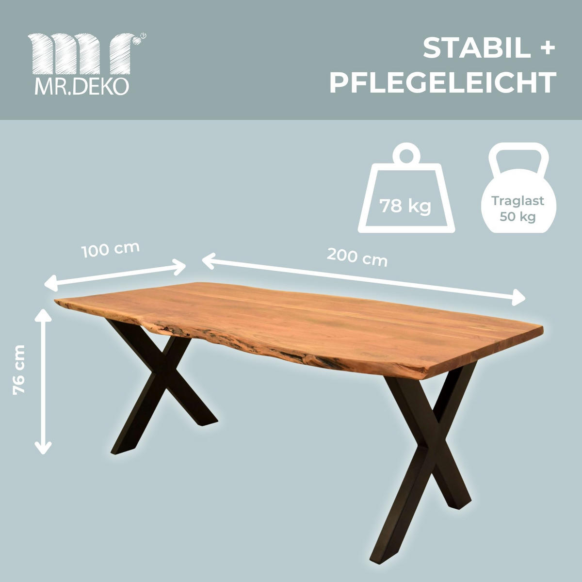 ESSZIMMER-SET San Carlo und Catania - Hellgrau/Schwarz, Holz/Textil (100/76/200cm) - Mr. Deko