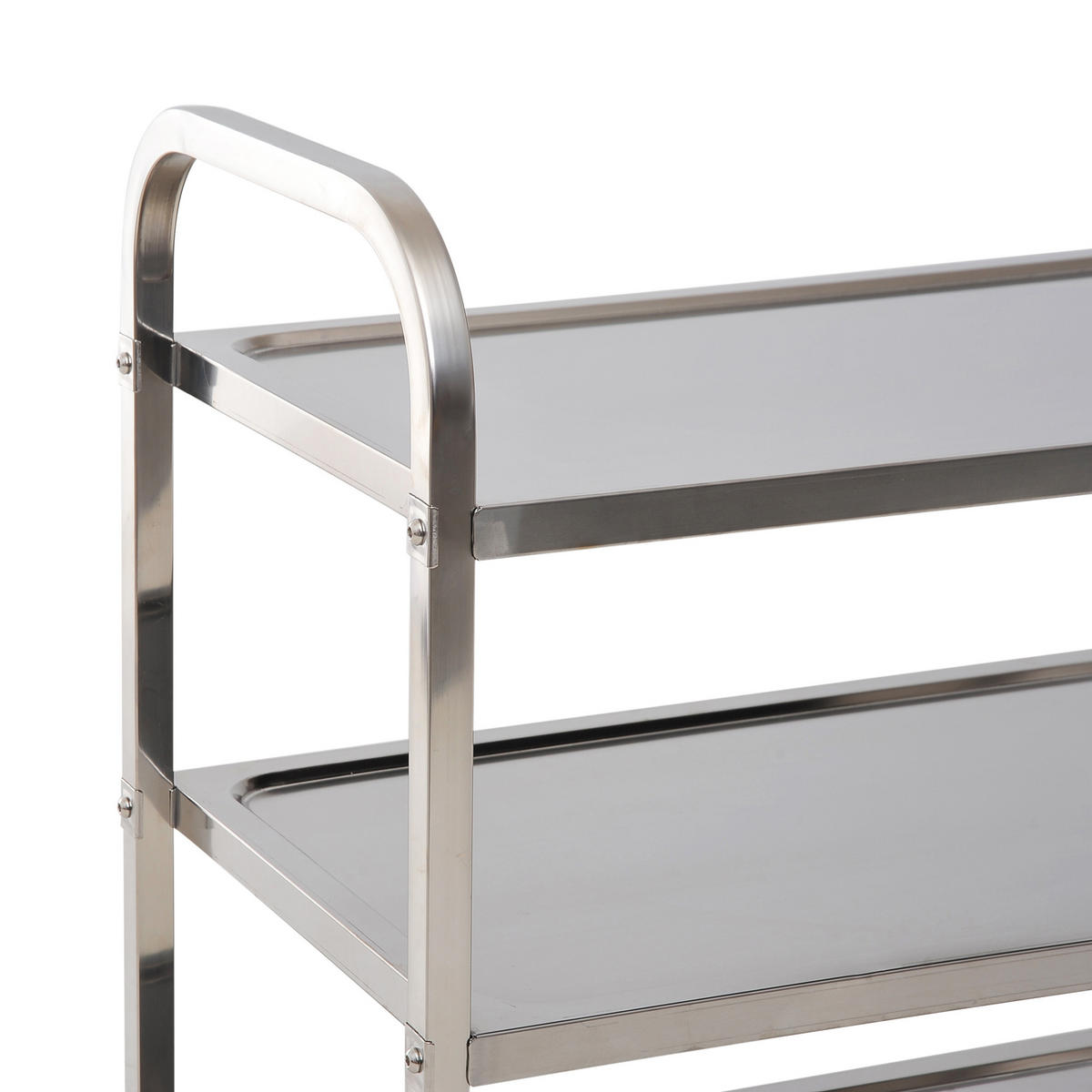KÜCHENWAGEN DE-17091 3 Etagen aus Edelstahl Silber - Grau, Metall (50.5/88.2/90.5cm) - ComfortXL