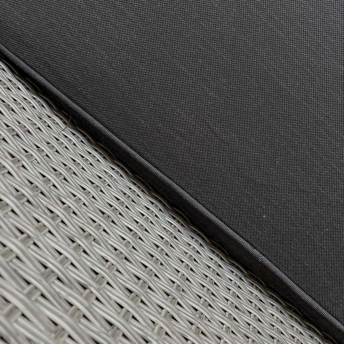 GARTENSET Montero Sofa, 2 Sessel und Tisch mit gehärtetem Glas, Metall+Technorattan - Dunkelgrau/Grau, Metall - Beautysofa