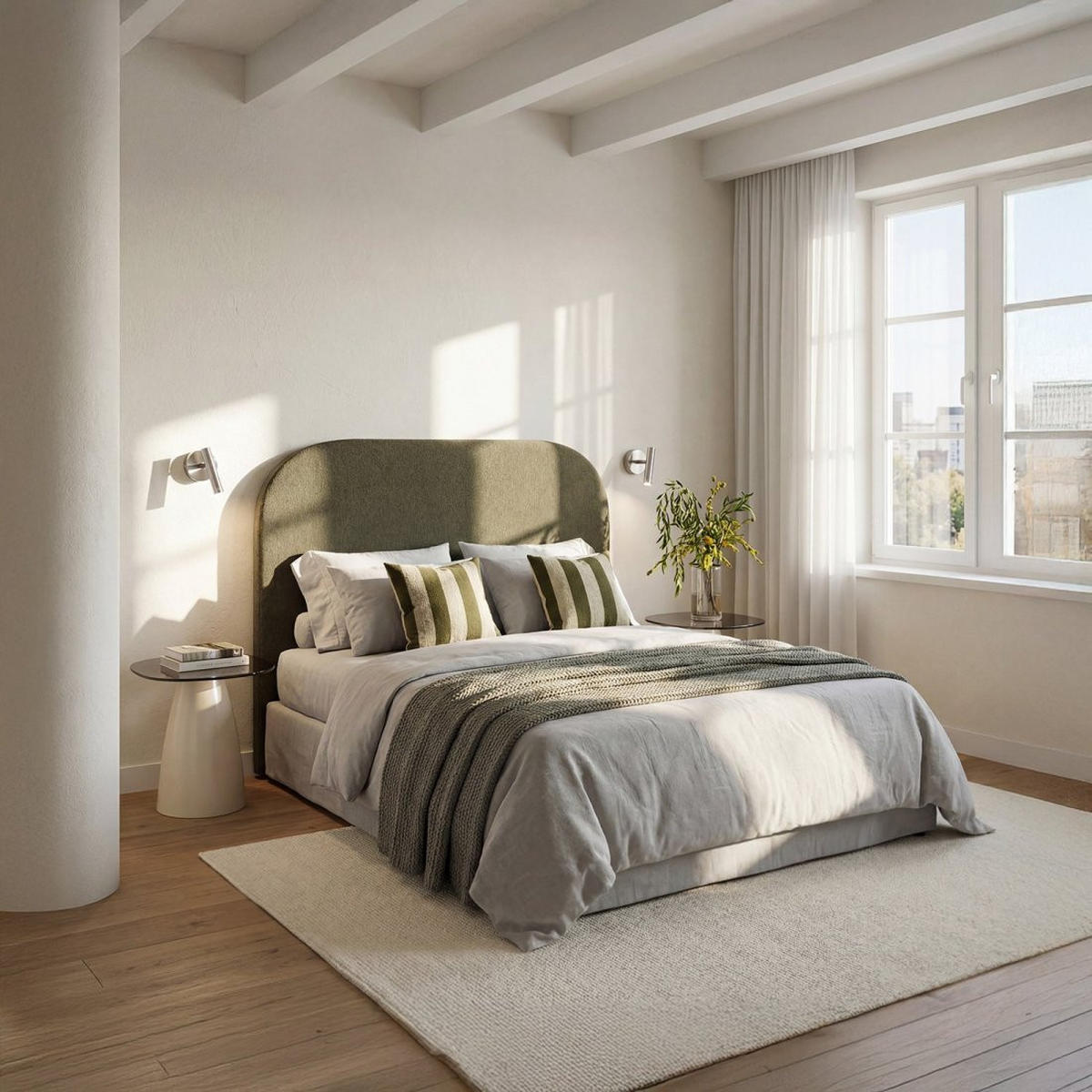 KOPFTEIL DOPPELTES Duncan Grün 165 cm x 120 cm - Grün, Textil (165/7cm) - Klast Home