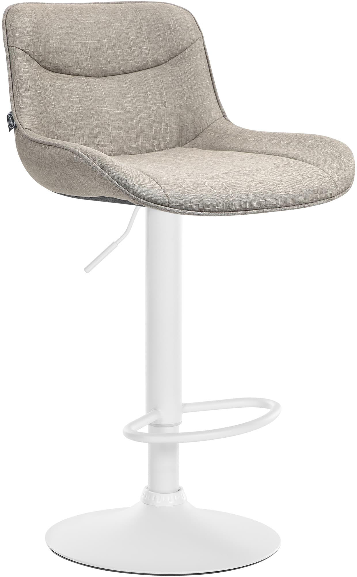 BARHOCKER Stoff taupe - Taupe/Weiß, Textil/Metall (49/85/51cm) - CLP