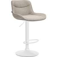 BARHOCKER Stoff taupe - Taupe/Weiß, Textil/Metall (49/85/51cm) - CLP