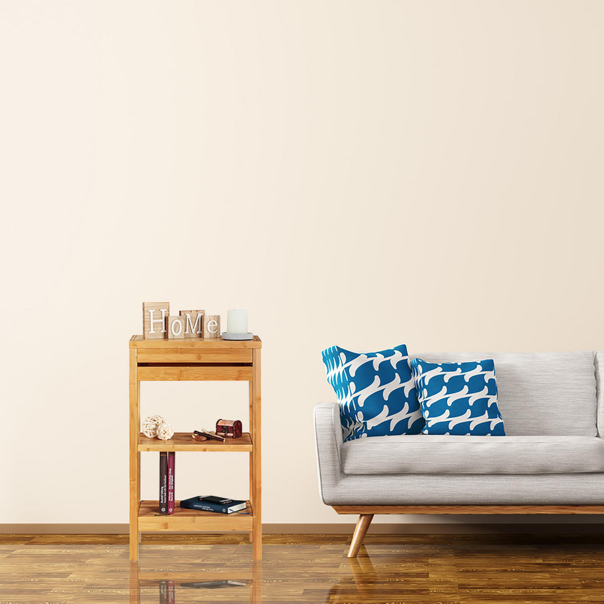 BAMBUSREGAL - Hellbraun, Holz (46/76.5/29.5cm) - Relaxdays