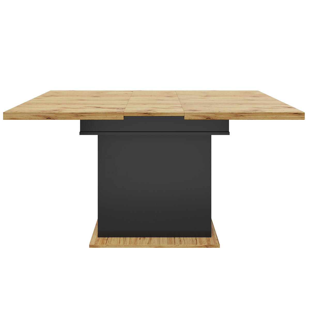 ESSTISCH, ausziehbar 110-140/80/75 cm mit Stauraum & Snack-/Weinregal, Schwarz/Natur - Schwarz, Holzwerkstoff (110/80/75cm) - Redom