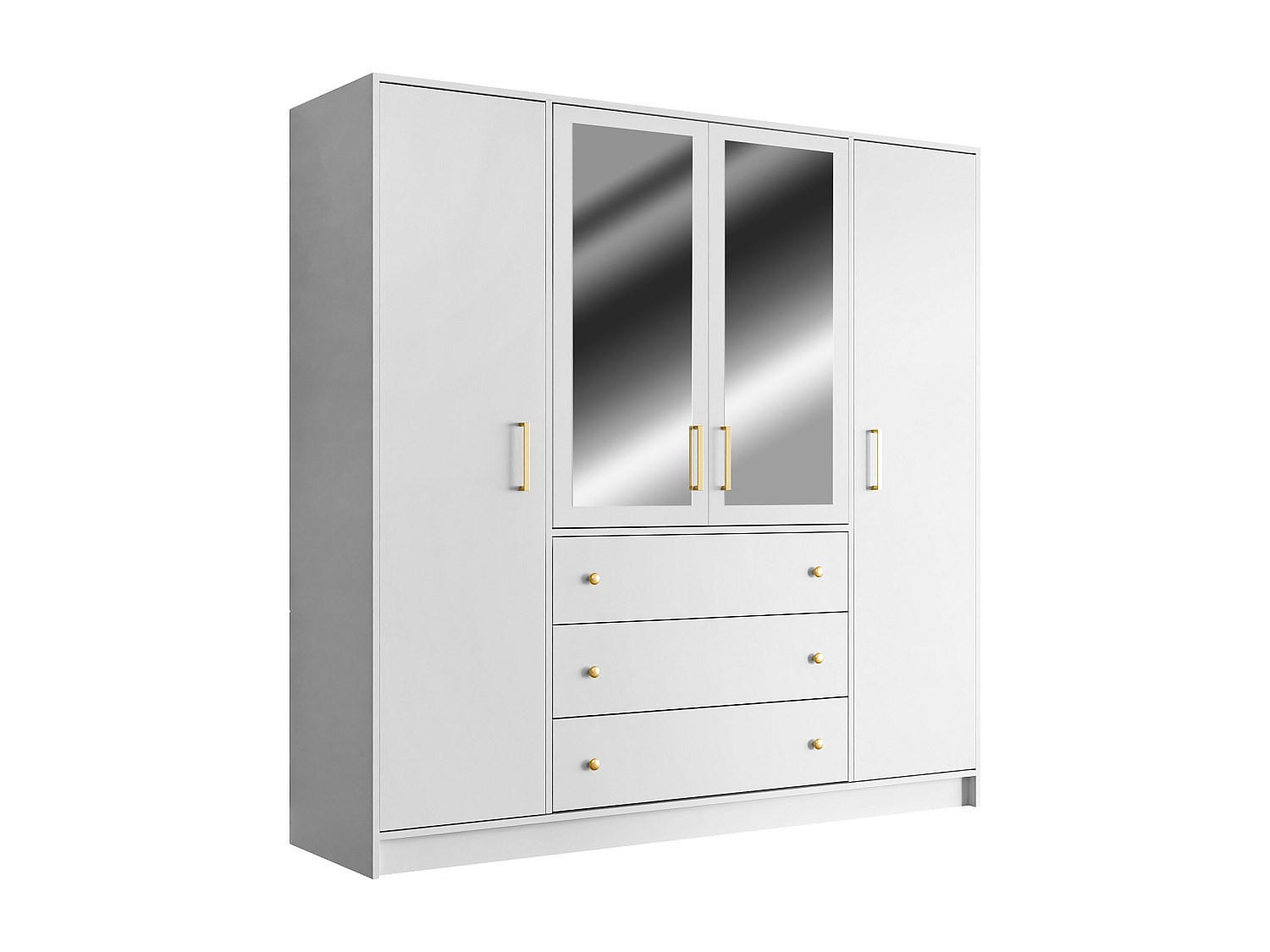 KLEIDERSCHRANK - 196 cm x 58 cm - Holz, Platte - Weiß - LIZANDRO - Weiß, Holz (196/200/58cm) - Vente-Unique