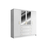 KLEIDERSCHRANK - 196 cm x 58 cm - Holz, Platte - Weiß - LIZANDRO - Weiß, Holz (196/200/58cm) - Vente-Unique