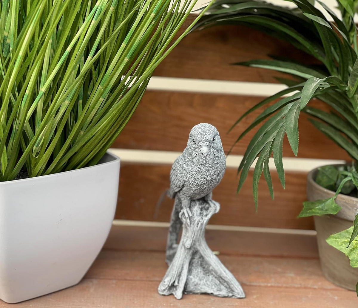 STEINFIGUR Wellensittich frostfest Winterfest Steinguss - Grau, Stein (6/16/11cm) - stoneandstyle
