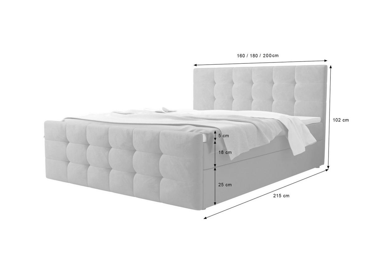 BOXBETT Coria III Rosa 180x200 cm - Rosa, Textil (180/200cm) - B&B Home
