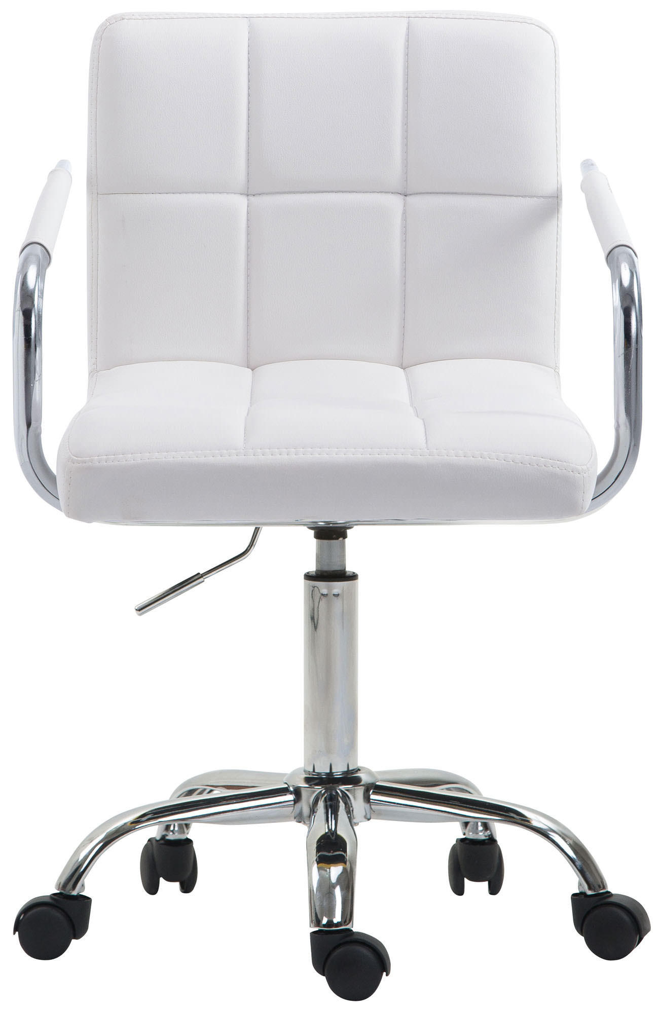 DREHSTUHL Lederlook weiß - Chromfarben/Weiß, Textil/Metall (52/76/44cm) - CLP