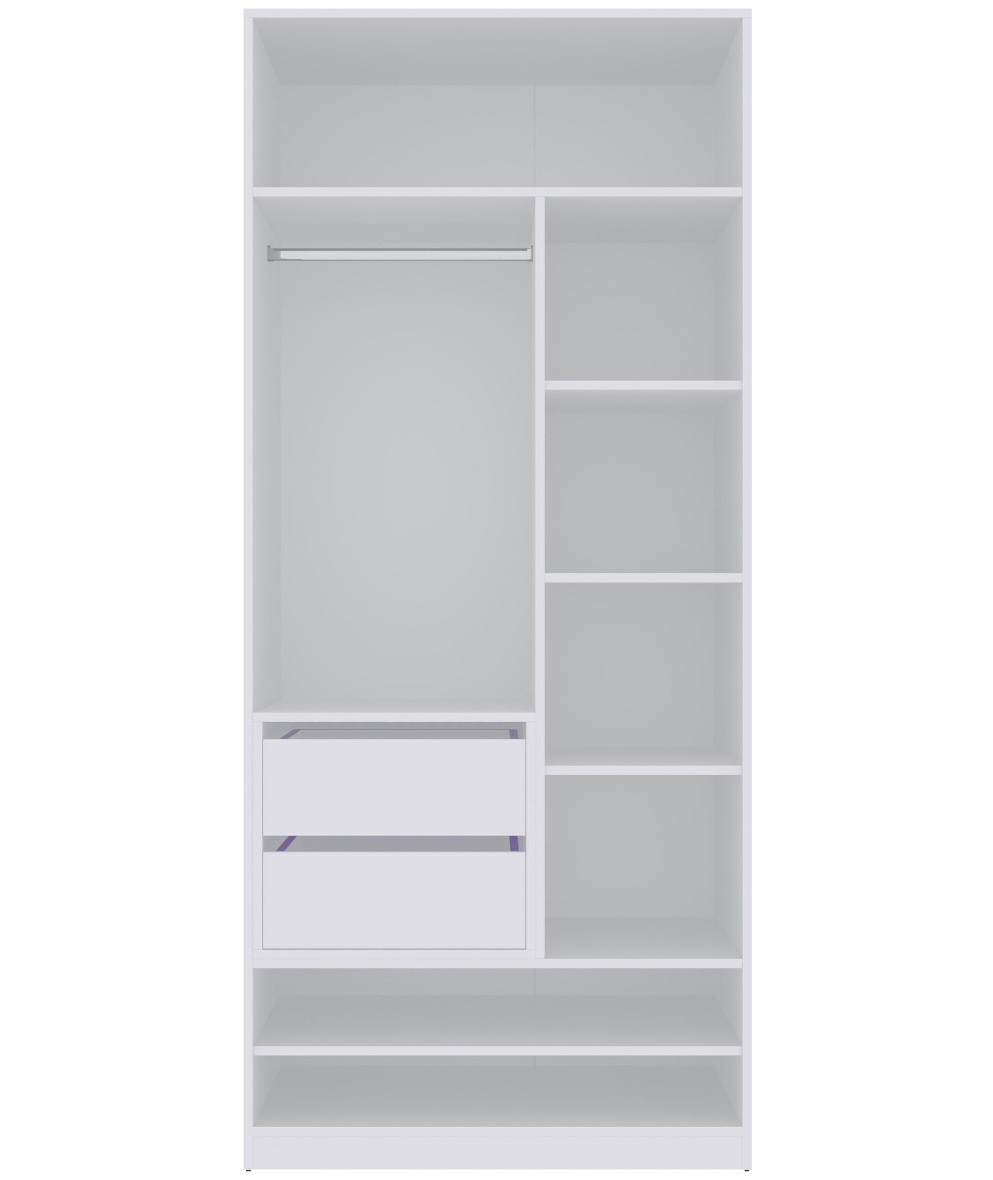 OFFENER-KLEIDERSCHRANK TRES 13B 90 x 206 x 51 - Weiß, Holzwerkstoff (90/206/51cm) - Marmex Möbel