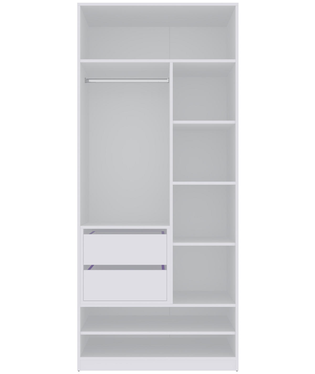 OFFENER-KLEIDERSCHRANK TRES 13B 90 x 206 x 51 - Weiß, Holzwerkstoff (90/206/51cm) - Marmex Möbel