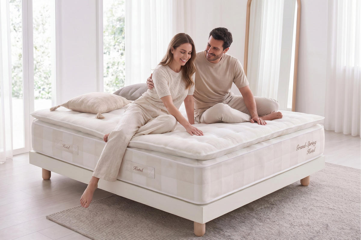 MATRATZE Grand Spring Hotel - 135X190 cm- Härtegrad H3/H4 - Beige, Textil (135/190cm) - Moonia