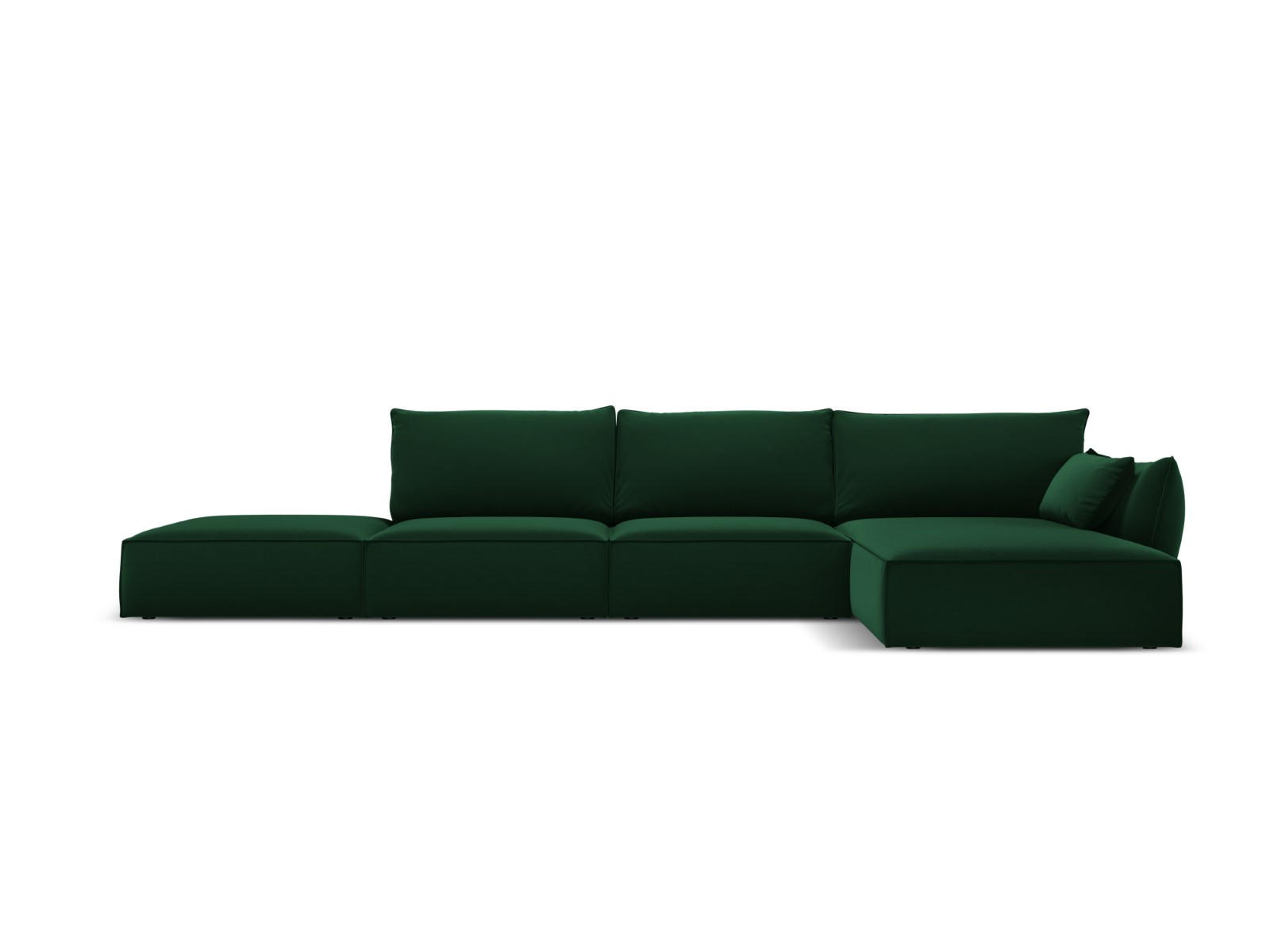 ECKSOFA rechts Kaelle aus Samt flaschengrün 5 Sitzplätze - Dunkelgrün, Textil (171/364cm) - Micadoni