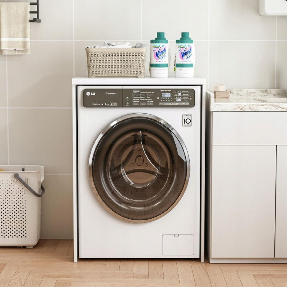 BADEZIMMERSCHRANK, weiß 64/50/98 cm - Weiß, Holzwerkstoff (95/9/54.5cm)