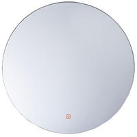BADSPIEGEL mit LED-Beleuchtung rund 60 cm Callac - Silberfarben, Glas (60/60/3cm) - Beliani