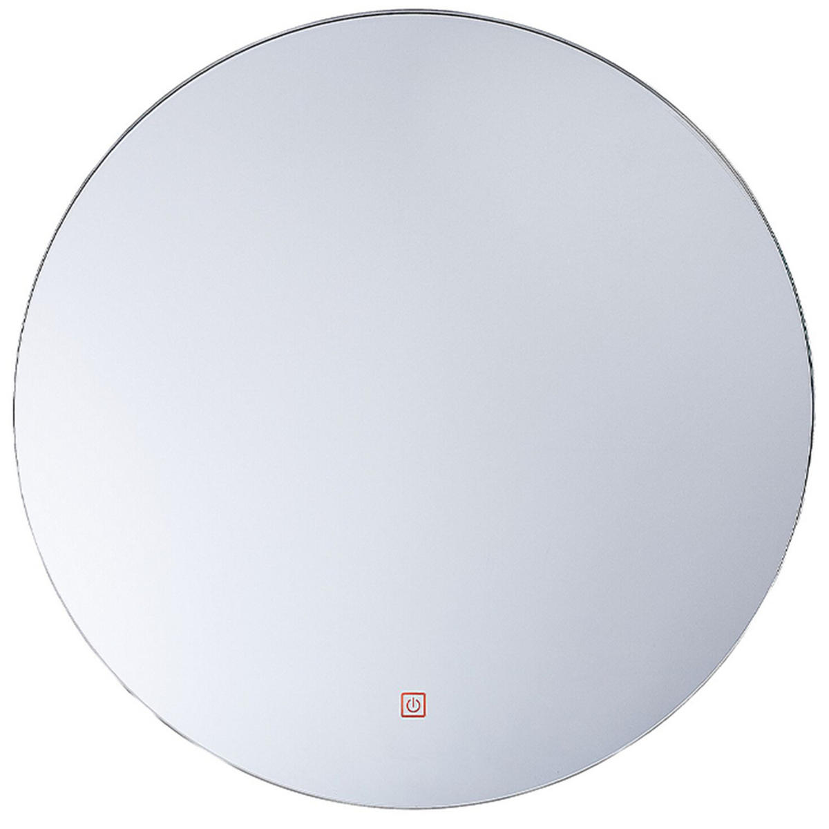 BADSPIEGEL mit LED-Beleuchtung rund 60 cm Callac - Silberfarben, Glas (60/60/3cm) - Beliani