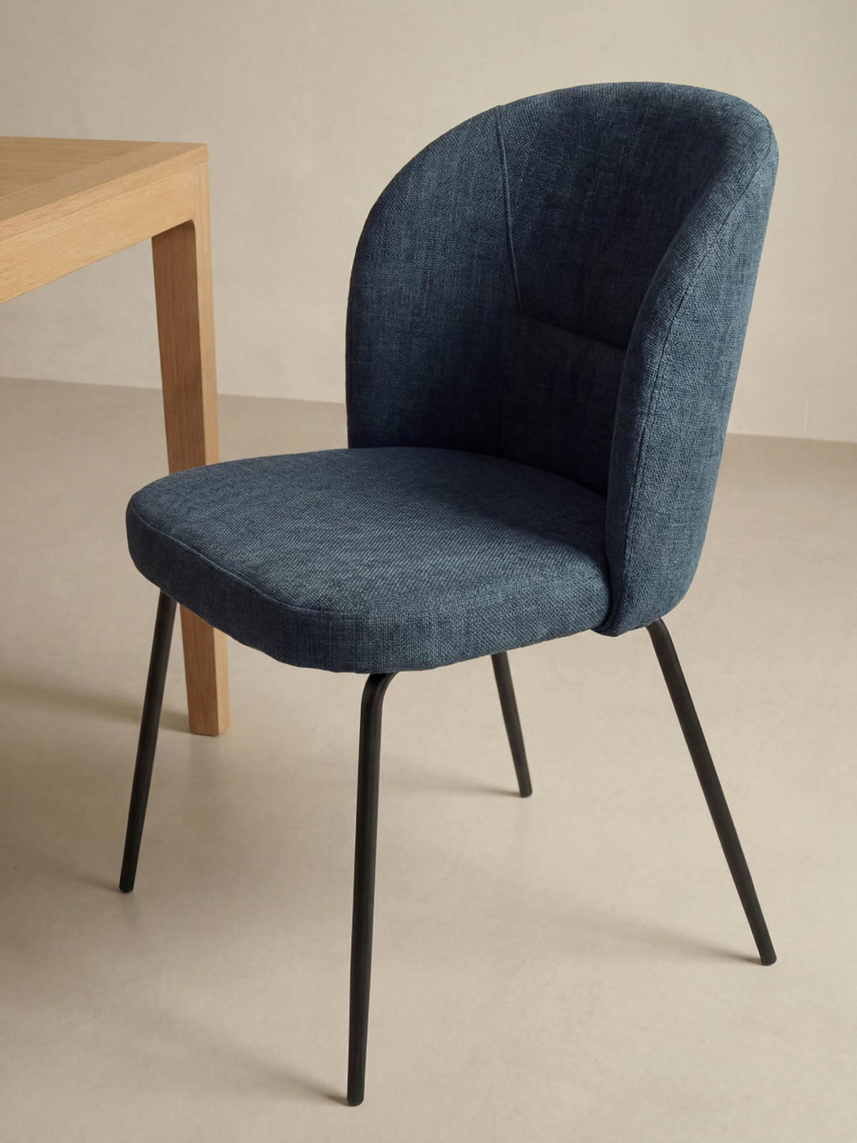 STUHL Beiz Blau 54 cm x 81 cm - Blau, Textil (54/81/59cm) - Kenay Home