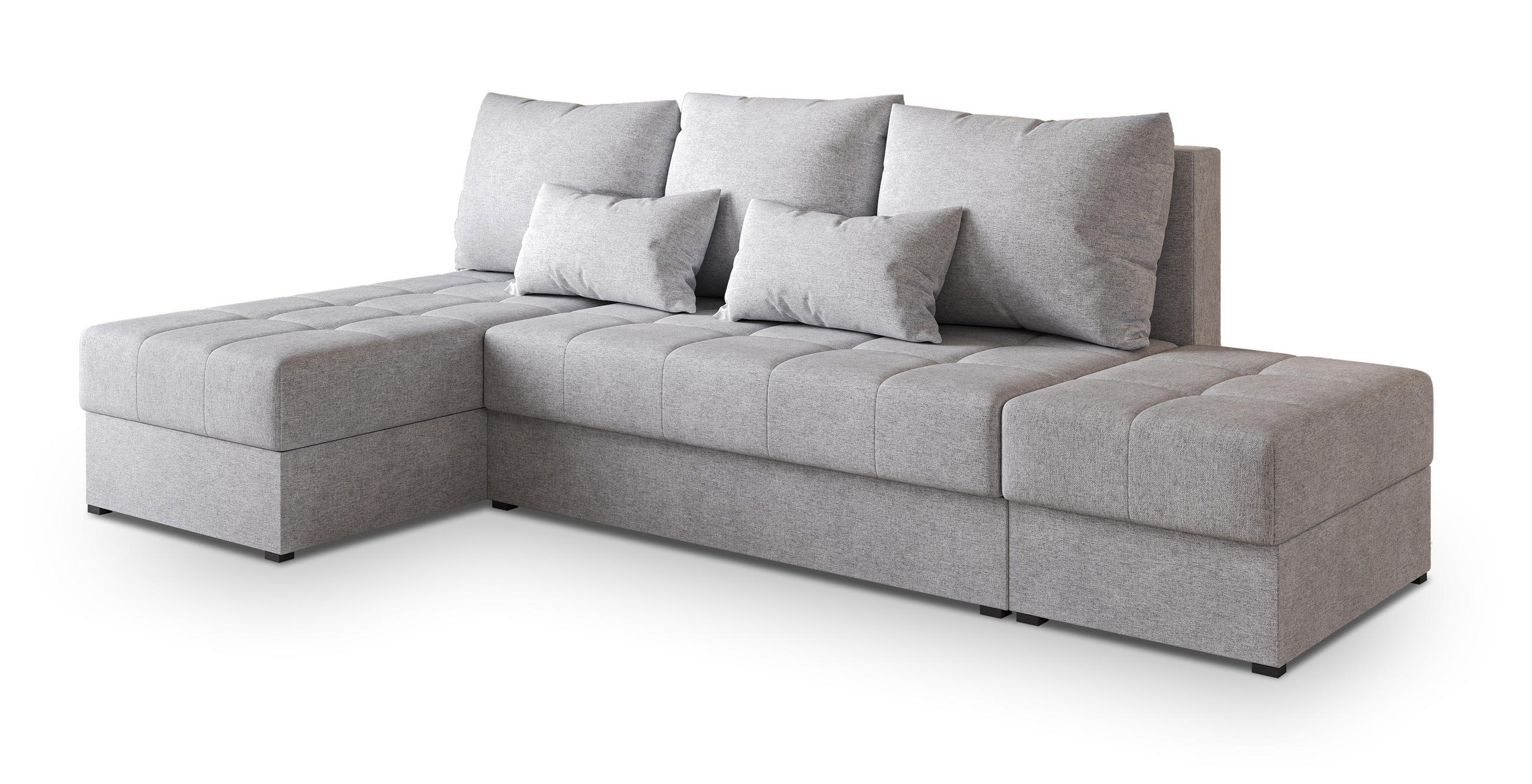 Masseno Ecksofa Hellgrau 251x143 cm