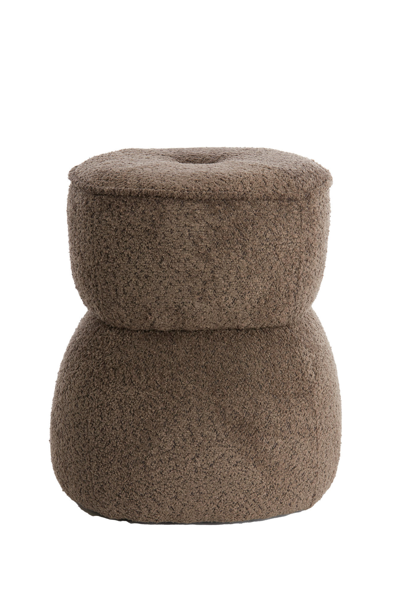 POUF Leyla Braun Ø40/46 cm - Braun, Holz (40/46/40cm) - Light & Living