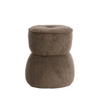 POUF Leyla Braun Ø40/46 cm - Braun, Holz (40/46/40cm) - Light & Living