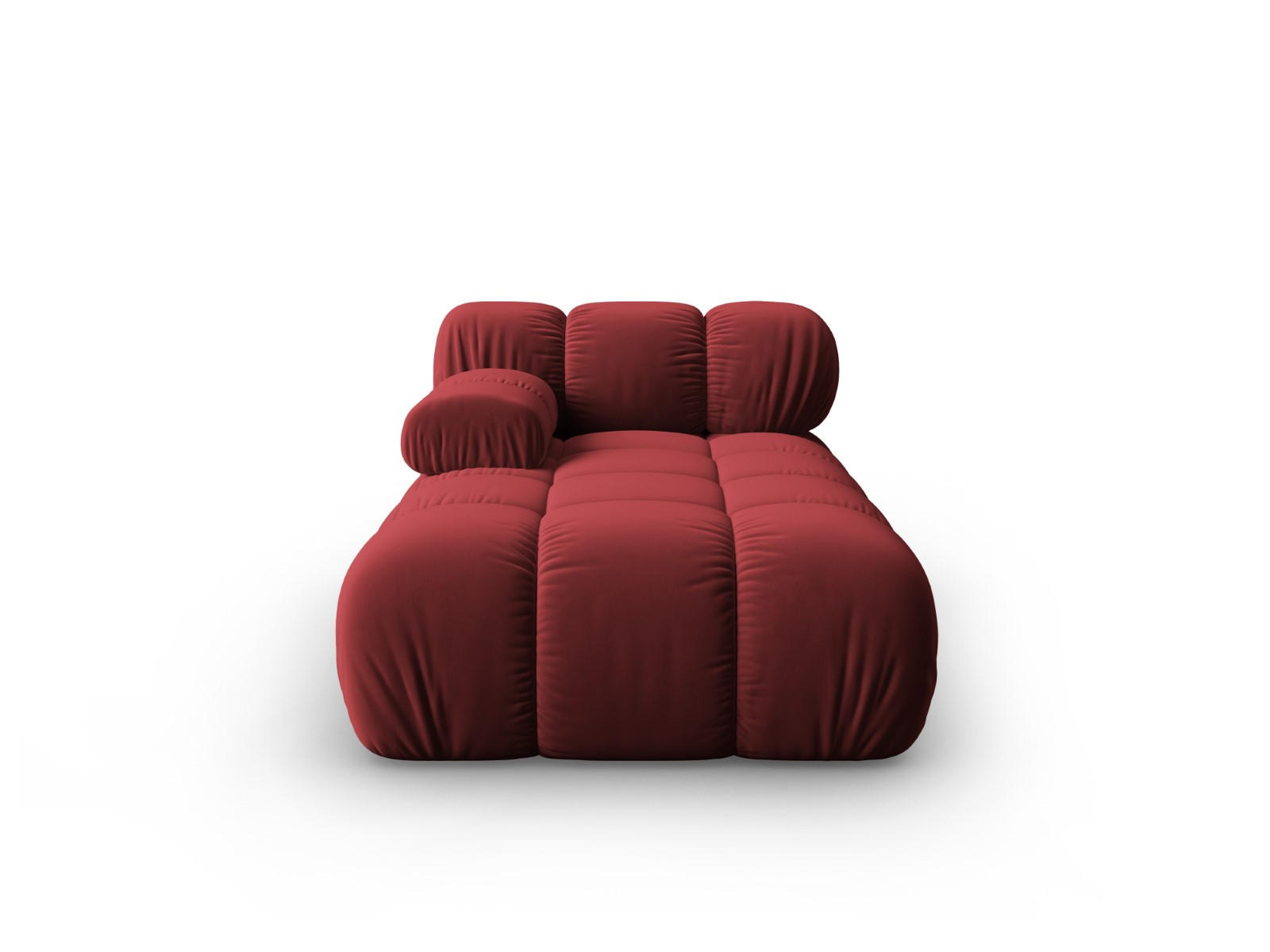 CHAISELONGUE links Bellis aus Samt dunkelrot - Dunkelrot, Textil (97/62/157cm) - Micadoni