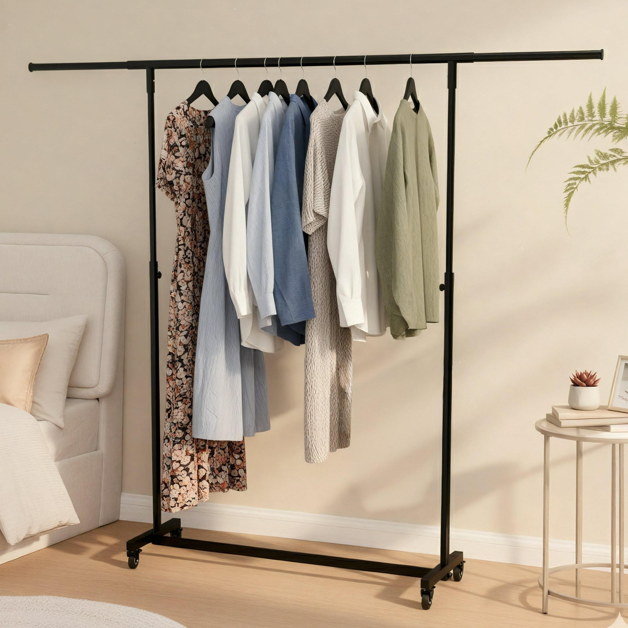 KLEIDERSTÄNDER -Metall - Schwarz, Metall (150/120/50cm) - CLP