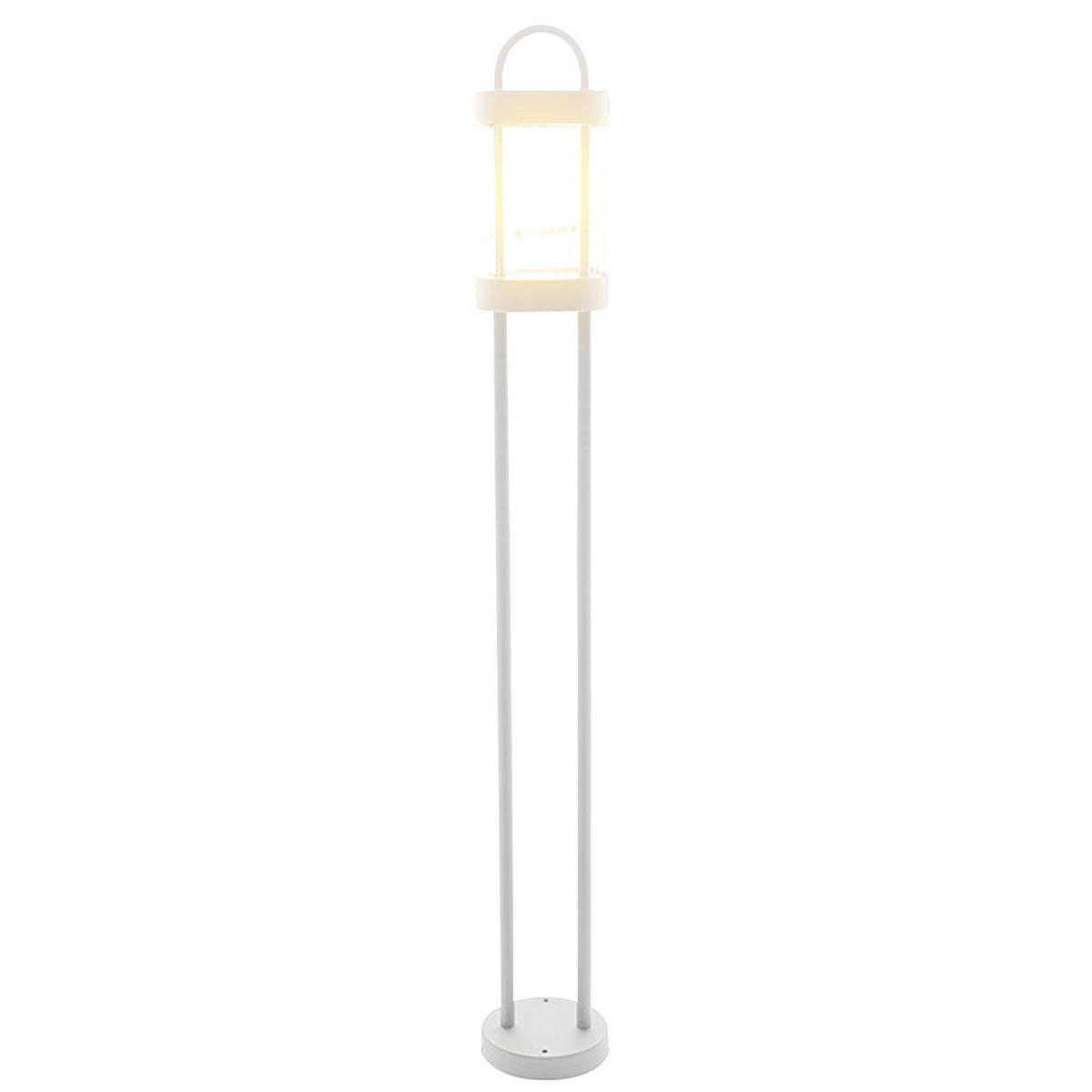 LED AUSSENSTEHLEUCHTE Metall Weiß - Weiß, Metall (12.5/12.5/100cm) - Nowa