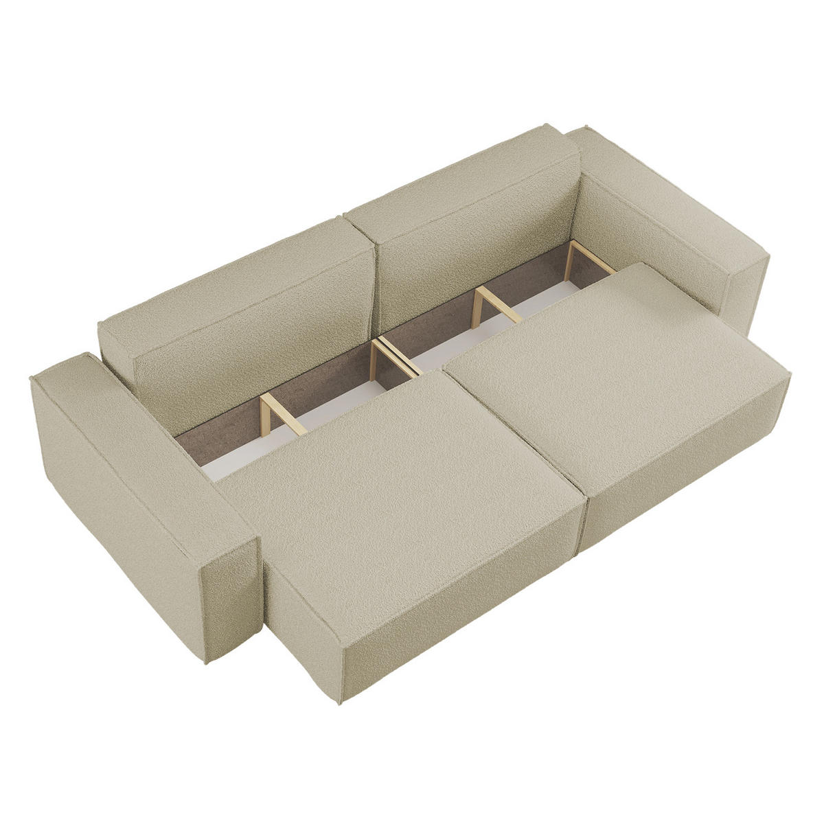 SCHLAFSOFA BEST mit Bettkasten Stoff Quelle Beige - Beige, Holz/Textil (246/83/98cm) - Kaiser Möbel