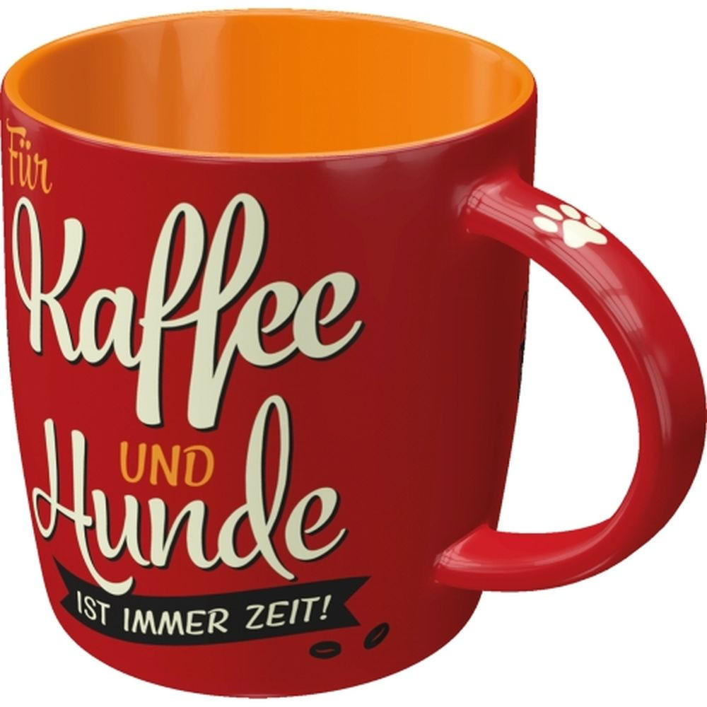 KAFFEETASSE 330 ml PfotenSchild Kaffee & Hunde - Multicolor, Keramik (0.33L) - Nostalgic-Art