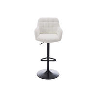 BARHOCKER - 50 cm x 49 cm - Stoff - Weiß - PEGA - Weiß, Textil (50/113/49cm) - Vente-Unique