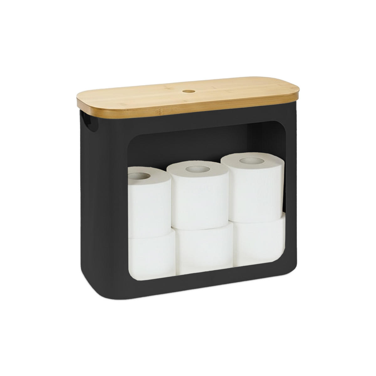 TOILETTENPAPIER-AUFBEWAHRUNG - Schwarz, Holz/Kunststoff (43/36/17cm) - Relaxdays