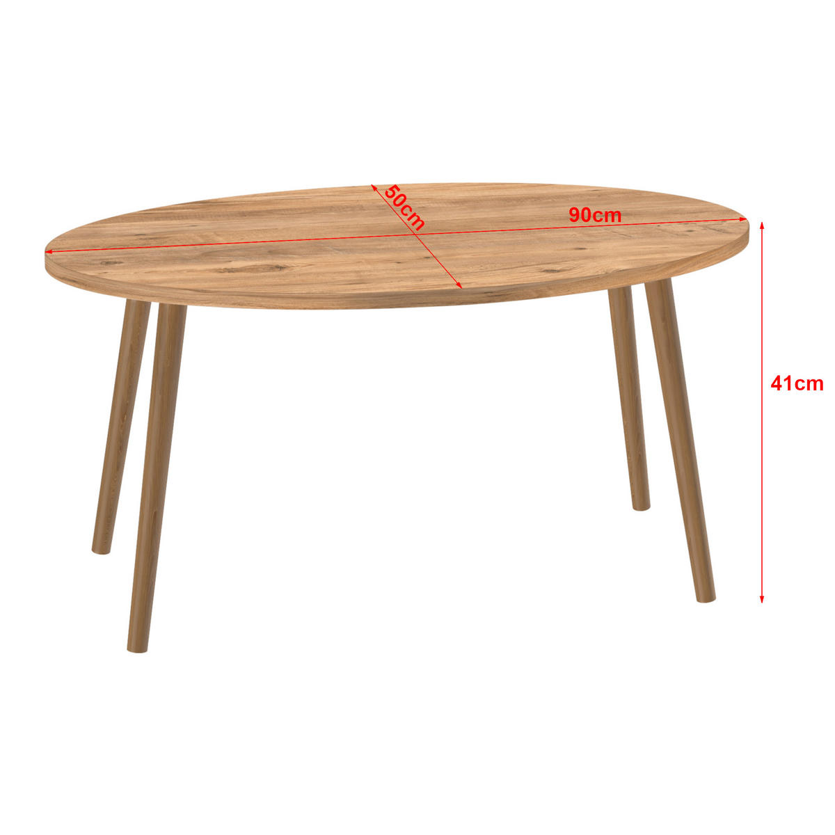 COUCHTISCH Sindal 90/50/41 - Braun, Holz (50/90/41cm) - [en.casa]