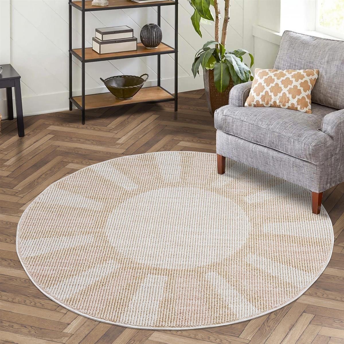 KURZFLOR-TEPPICH Clasico 9152 Rosa 200 cm Rund - Rosa, Textil (200/200cm) - carpet city