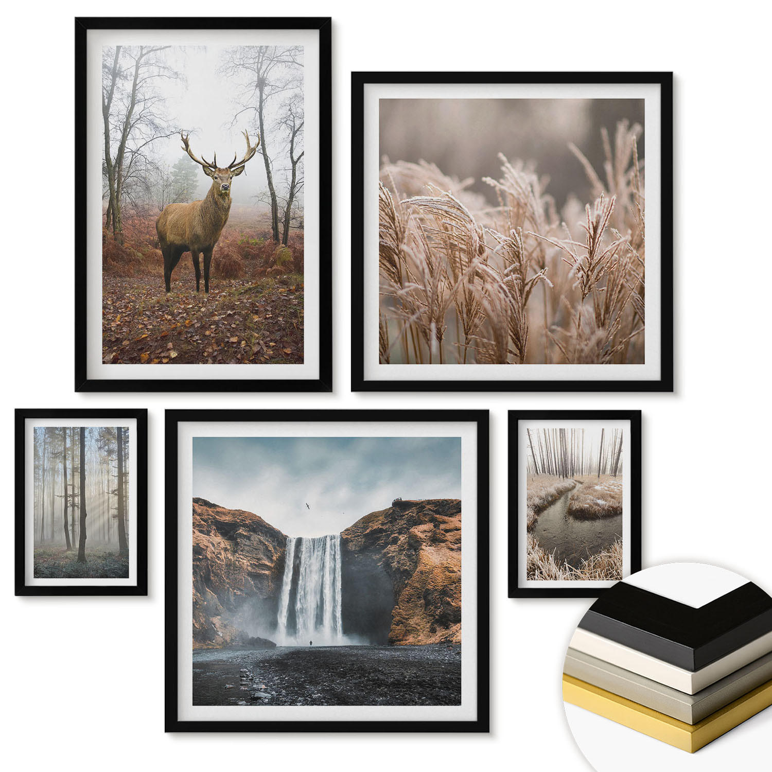 ArtPrintCave Wandbilder Schwarz 40x60 cm