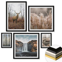 WANDBILDER 5er-Set - 50x50 cm & 20x30 cm & 40x60 cm Schwarzer Rahmen - Die charmanten Straßen der Hafenstädte - Schwarz, Kunststoff (40/60cm) - ArtPrintCave