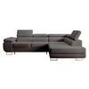 ECKSOFA Stevil Dunkelgrau Velours - Dunkelgrau/Silberfarben, Textil/Metall (275/203cm) - Selsey